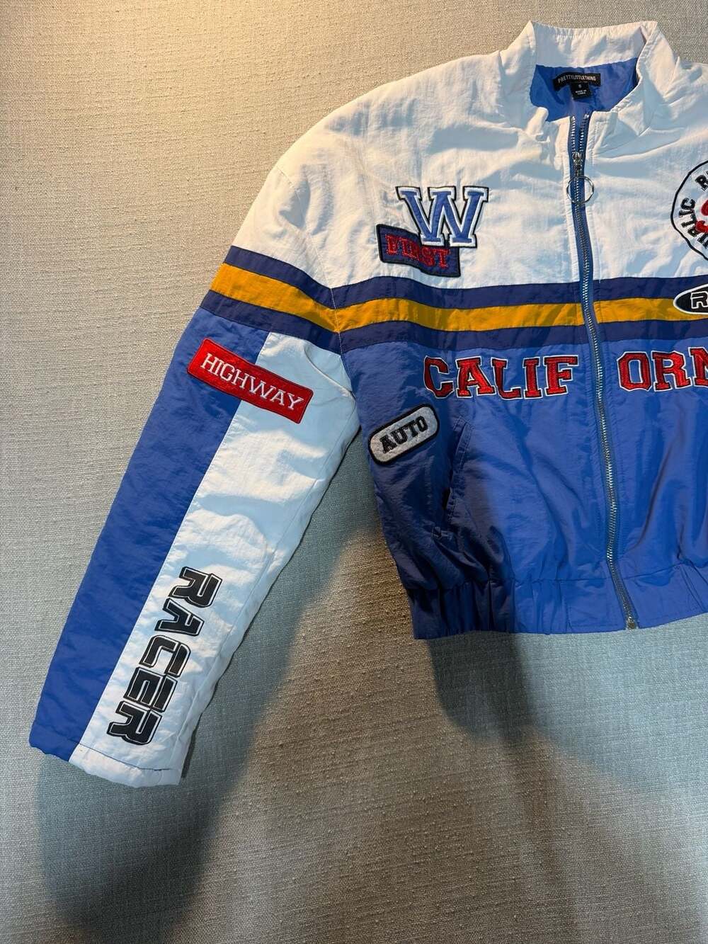 PrettyLittleThing California Racing Bomber Jacket - Picture 2 of 7